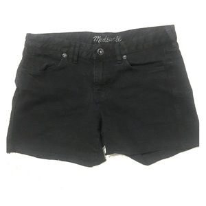 Madewell Black Denim Mid-Rise Jean Shorts: Size 27